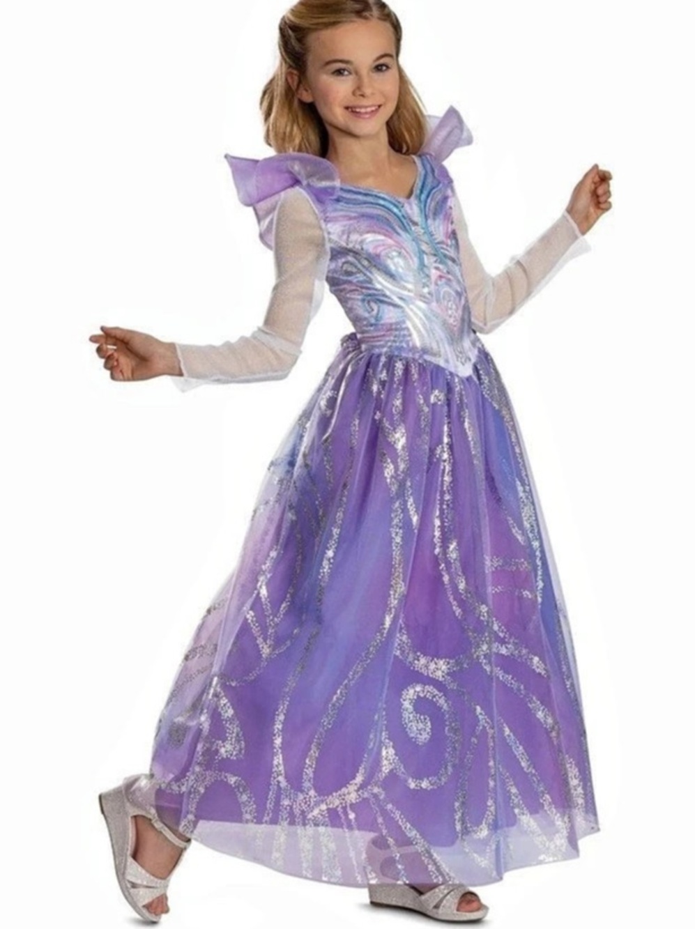 Glinda Dress Girls Size Small Purple & Silver Formal Dress
